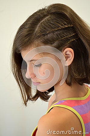 The girl with asymmetrical hairstyle Stock Photo