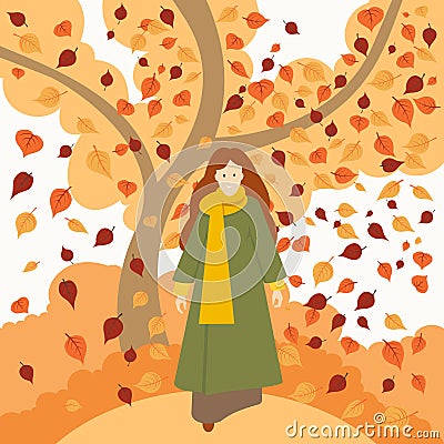 Girl in autumngirl in autumn clothes clothes Stock Photo