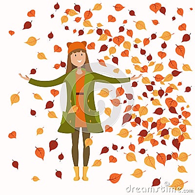 Girl in autumn clothes Stock Photo