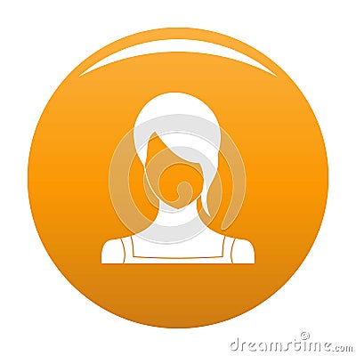 Girl avatar icon vector orange Vector Illustration