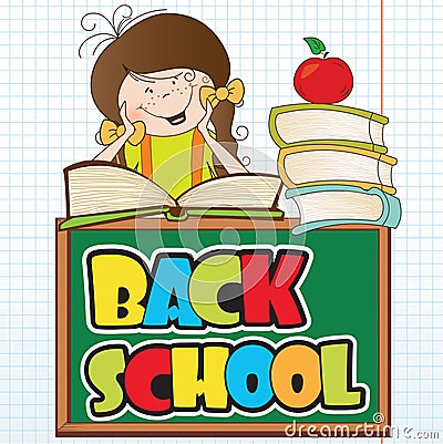 Girl back to school Stock Photo