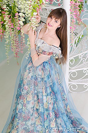 Girl in a ball dress Stock Photo