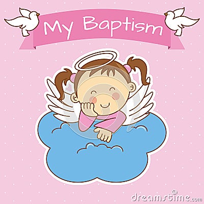 Girl baptism Vector Illustration