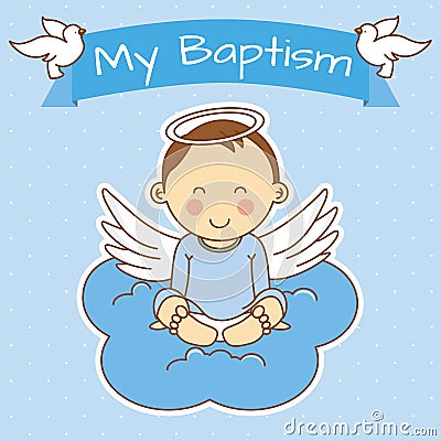 Girl baptism Vector Illustration