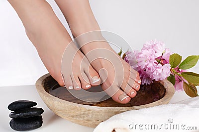 Serenity for Your Feet: Indulge in Relaxation and Pampering Stock Photo