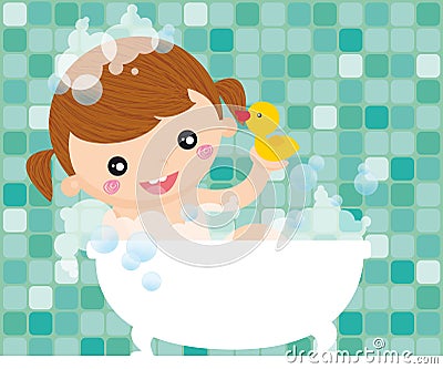 girl in bath Stock Photo