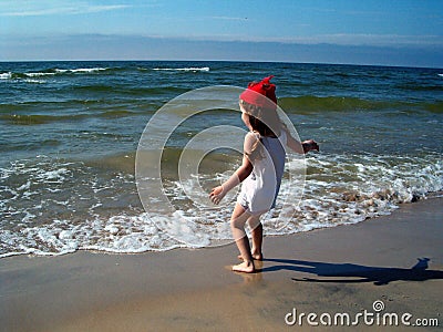 Girl in beach Stock Photo