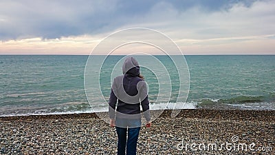 Girl on a beach Stock Photo