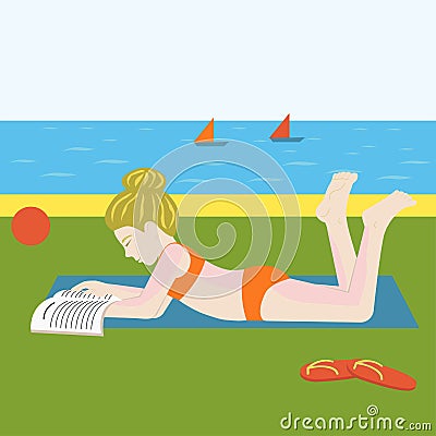 Girl on the beach Stock Photo