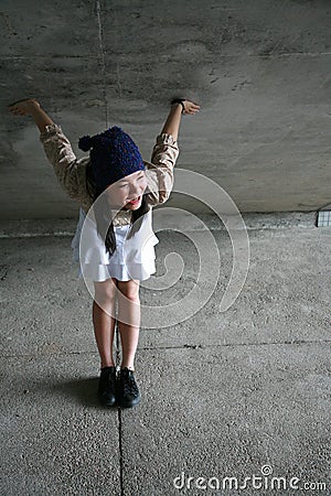 Girl bending over Stock Photo
