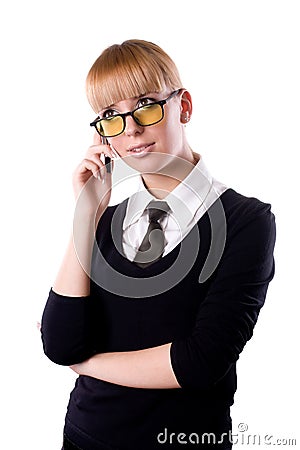 Girl bespectacled Stock Photo