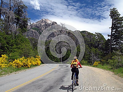 Girl on a bicycle Stock Photo