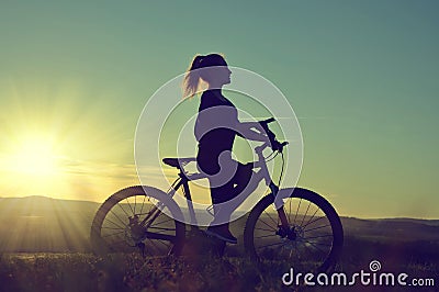 Girl on a bicycle Stock Photo