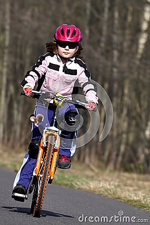 Girl on bike Stock Photo