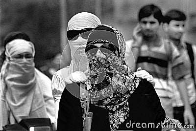 Girl in black kurti, girls mooving with their face covered, Vadodara, India. Enjoing their freedom from dust as well as society. Editorial Stock Photo