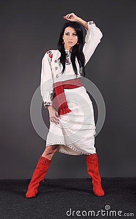 Girl, black hair Stock Photo