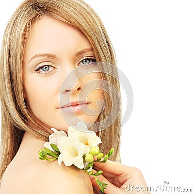 Girl with blond hair Stock Photo