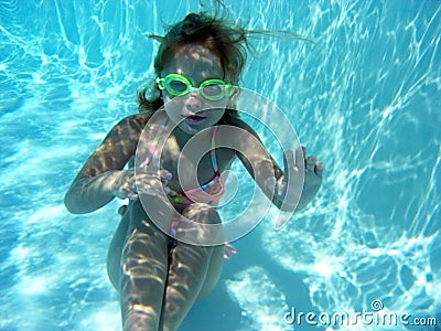 Girl On The Bottom Of A Pool Stock Photos - Image: 5968163