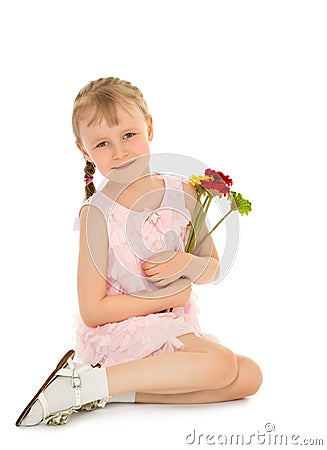 http://thumbs.dreamstime.com/x/girl-bouquet-flowers-little-caucasian-short-pink-dress-sitting-floor-hugs-isolated-white-background-62585239.jpg