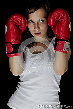 Girl boxing Stock Photo