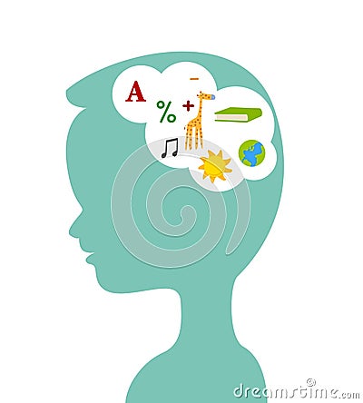 Girl brain Vector Illustration