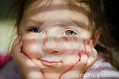 Girl with brown eyes Stock Photo