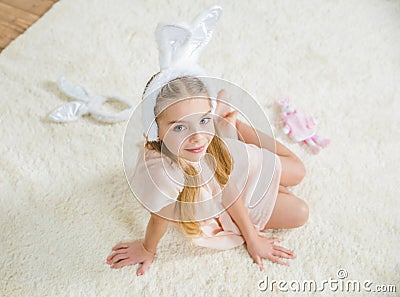 Girl in bunny ears Stock Photo