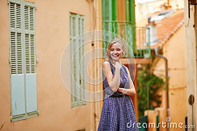 Girl in Cannes on Le Suquet hill Stock Photo