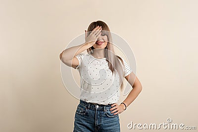 girl cannot stop laughing Stock Photo