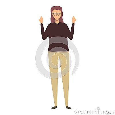 Girl care guide icon cartoon vector. Visual impairment Vector Illustration