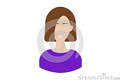 Girl with caret avatar icon character web symbol person app sign Stock Photo