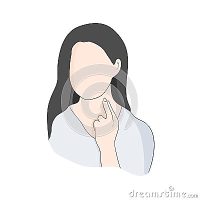 Young woman checking her pulse over the carotid artery. Vector illustration Vector Illustration