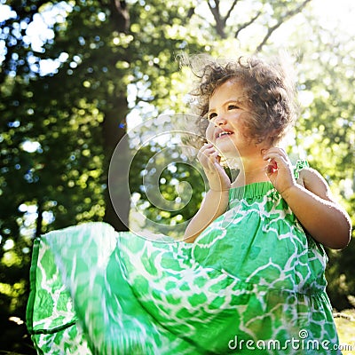 Girl Child Children Childhood Casual Leisure Concept Stock Photo