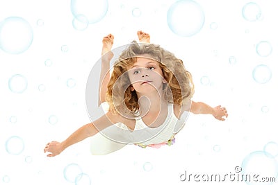 Girl Child Swimming Stock Photo