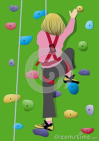 Girl climbing Vector Illustration