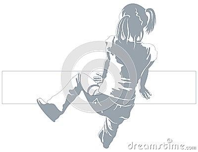 Girl Climbing Vector Vector Illustration