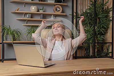 The girl at the computer business lady, the concept of a torgitologist gender equality job shopping freelance desktop Stock Photo