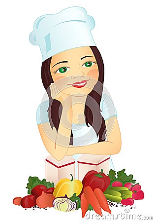 Girl-cook Vector Illustration