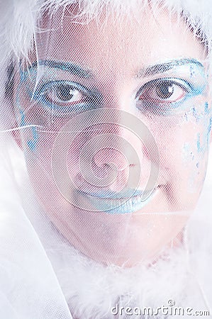 Girl with creative winter makeup Stock Photo