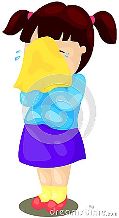 Girl crying Vector Illustration