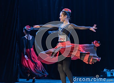 Girl Of Daban Town 6-Uygur Dance-Graduation Show of Dance Departmen Editorial Stock Photo