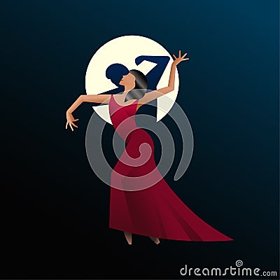 Girl dancer Vector Illustration