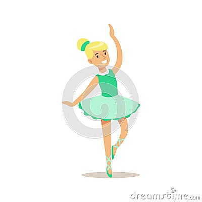 Girl Dancing Ballet, Creative Child Practicing Arts In Art Class, Kids And Creativity Themed Illustration Vector Illustration