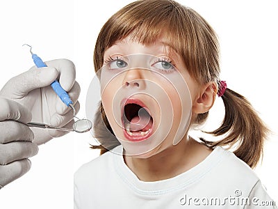 girl at the dentist Stock Photo