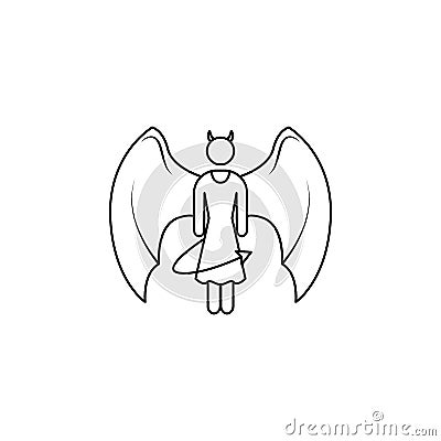 girl devil icon. Element of angel and demon icon for mobile concept and web apps. Thin line icon for website design and developme Stock Photo