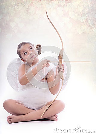 Girl disguised as Angel Stock Photo