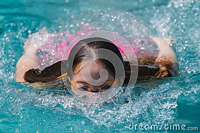 Girl Diving Surface Stock Photo