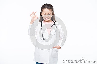 Girl in doctor costume Stock Photo