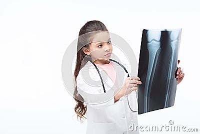 Girl in doctor costume Stock Photo