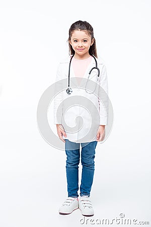 Girl in doctor costume Stock Photo